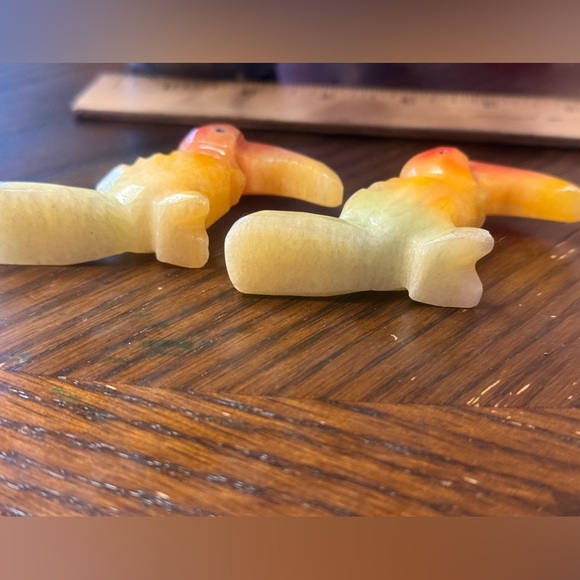 Vintage Toucan Bird Gemstone Hand Carved Stone Art Sculpture Figurine Miniature - Picture 5 of 7